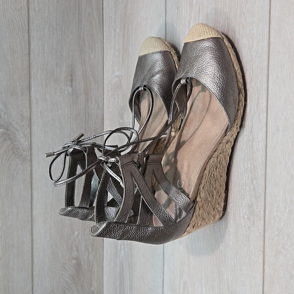 Vionic Women Leather Calypson Lace Up Wedge Sandals shoes sz 8 - Picture 2 of 12